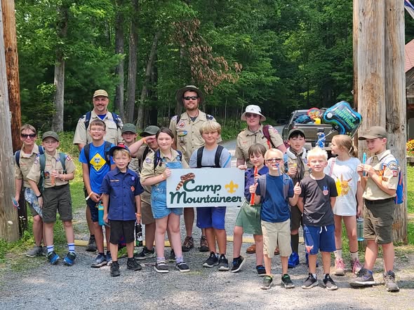 Pack 60 scouts enjoying an outdoor adventure at Camp Mountaineer